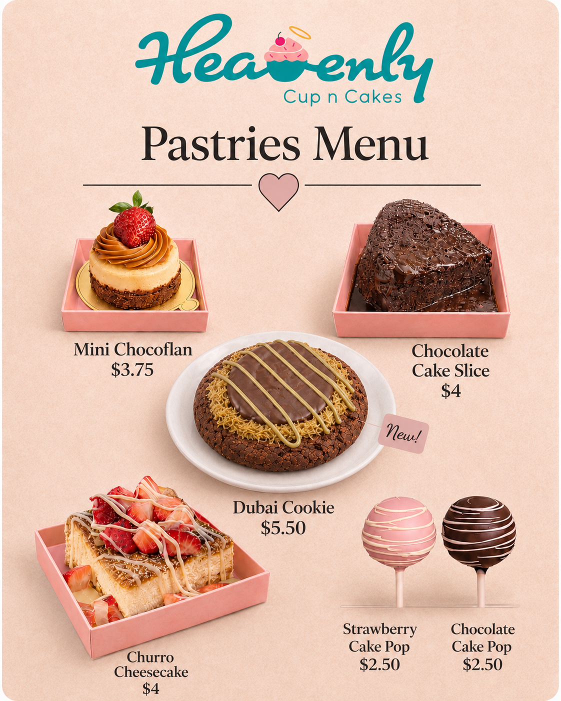 Pastries menu