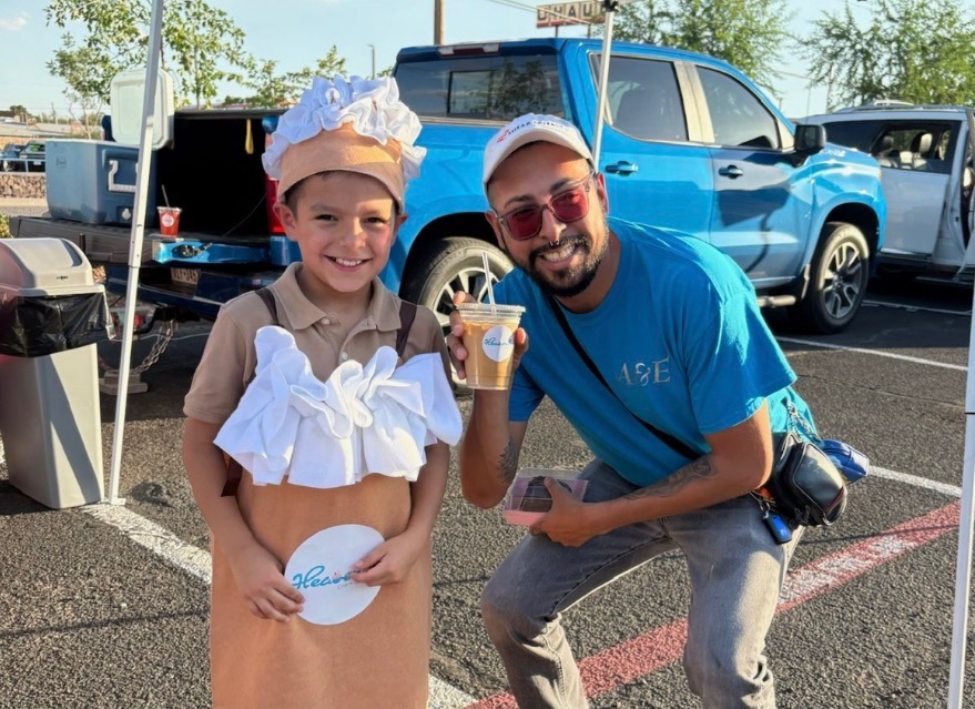 Child in a cupcake costume with Heavenly Cup N Cakes barista